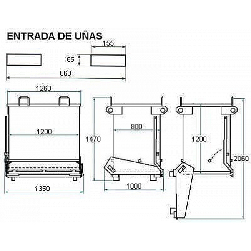 Kontener z otwieranym dnem, 1100 L, 2000 kg - 0