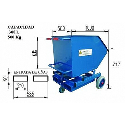 Koleba / kontener samowyładowczy 300 L - 0