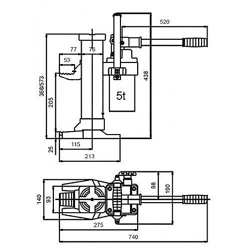 Podnośnik hydrauliczny do ciężkich materiałów 5.000 kg - 0