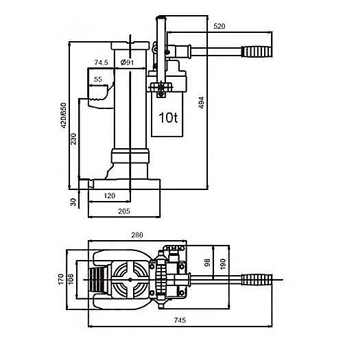 Podnośnik hydrauliczny do ciężkich materiałów 10.000 kg - 0