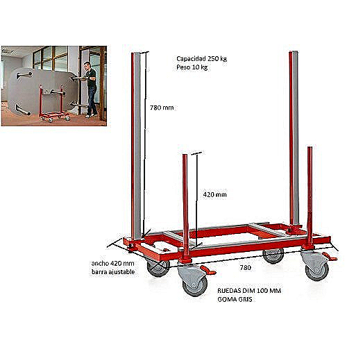 Wózek do transportu stołów i blatów- obciążenie 250 kg - 0