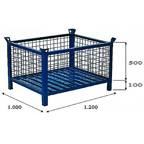 Pojemnik siatkowy 1.200x1.000x500, obciążenie 2000 kg - 0