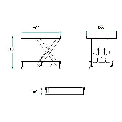 Stół podnośnikowy elektryczny - 1000 kg Platforma 800 x 600 - 0