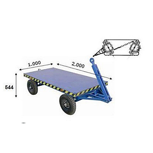 Wózek platformowy z sciągaczem, 2.000 kg - 0