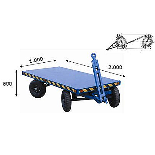 Wózek platformowy ze ściągaczem 4.000 kg - 0